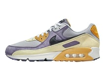 Nike Men's Air Max 90 Sneaker, Purple/Black/Grey, 3 UK