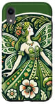 Coque pour iPhone XR Vert Fée Illustration Floral Verts