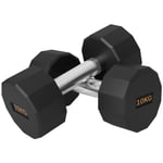 SPORTNOW Dumbbells Weights Set with 12-Sided Shape and Non-Slip Grip, 2 x 10kg