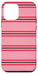 Coque pour iPhone 12 mini Rose et rouge rayé mignon girly esthétique Preppy Stripe