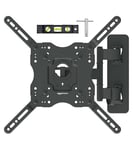 Amazon Basics TV Wall Bracket for 26-55 inch(66cm-140cm) TVs, Swivels Tilts TV Wall Mount for Flat & Curved TV, VESA 100x100mm to 400x400mm, holds up to 36kg, Black