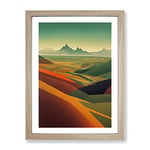 Brilliant Mountain Landscape Framed Print for Living Room Bedroom Home Office Décor, Wall Art Picture Ready to Hang, Oak A2 Frame (64 x 46 cm)