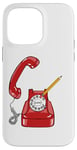 Coque pour iPhone 14 Pro Max Cadran rotatif vintage - Téléphone filaire - Couleur graphique rétro