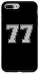 Coque pour iPhone 7 Plus/8 Plus Numéro #77 Numéro Argent Sport Varsity