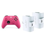Xbox Manette sans Fil - Deep Pink Series X, Series S, One, Windows 10 & 11, Android et iOS+Venom Pack de Deux Batteries Rechargeables pour Manette Blanc