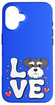 Coque pour iPhone 16 Mini Schnauzer Lover Mini Schnauzer Chien Maman Enfants Filles Femmes