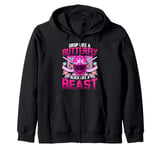 Ice Hockey Goalie Drop Like A Butterfly Block Like A Beast Zip Hoodie