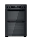 Hotpoint Hdm67V9Cmb 60Cm Wide Double Oven Electric Cooker With Ceramic Hob - Black