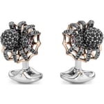 Deakin & Francis Sterling Silver Black Spinel Ruby Spider Cufflinks