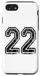 Coque pour iPhone SE (2020) / 7 / 8 Numéro 22 Grungy Sports – des deux côtés