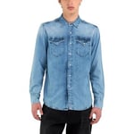 Jeans Replay  Chemise Western Regular Bleu Clair