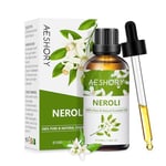 AESHORY Neroli Essential Oil 100ml, 100% Pure Natural Neroli Oil for Diffuser, Aromatherapy, Massage, Relaxation, Better Sleep, Skin Care, Soap & Candle Making