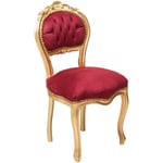 Biscottini - Chaise de salon dorée Louis xvi 90x45x42 Chaise en bois Fauteuil de chambre à coucher Style français Fauteuil baroque rembourré