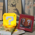 Super Mario LED frågetecken Brick Night Light Bordslampa Light Yellow