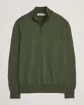 Canali Cotton Half Zip Dark Green