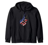 American Flag Bass Guitar USA Independence Day 4th July Zip Hoodie