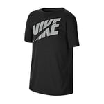 Nike B NK HBR+ Perf Top SS T-Shirt Garçon, Black/(lt Smoke Grey), FR : S (Taille Fabricant : S)