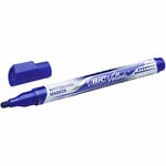 BIC Velleda Liquid Ink Feutres Premium pour Tableau Blanc Effaçables à Sec Avec Pointe Conique Medium - Encre liquide Bleue, Boîte de 12