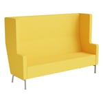 Soffa 3-sits AIR hög rygg höga sidor, gult tyg, ben i metall