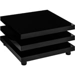 Table basse 360° plateaux pivotants, design Cube, différentes tailles et couleurs, 60 x 60 cm noir brillant - Stilista