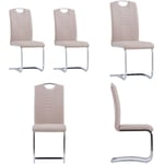 Vidaxl - Chaises à manger cantilever lot de 2 cappuccino similicuir - chaise de salle à manger - chaises de salle à manger - Home & Living - Brun