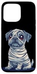 Coque pour iPhone 15 Pro Max Chien mignon comme momie pour les amoureux des chiens et des momies