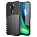 Motorola Moto G9 Play / E7 Plus - Twill Textur Skal - Svart Black Svart