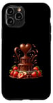 Coque pour iPhone 11 Pro Fontaine à chocolat en forme de cœur - Saint-Valentin romantique