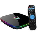 TUREWELL Q Plus Android 10.0 TV Box 4Go RAM 64Go ROM H616 Quad-Core cortex-A53 Support 3D 6K Ultra HD H.265 2.4GHz WiFi 10/100M Ethernet HD Android Box