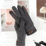 Höst Vinter Herr Stickade Handskar Touch Screen Hög Kvalitet Ull Solid Färg Handskar Herr Vantar 11763-Grå 11763-Gray Elastic stretchable