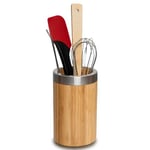 Westmark Porte-ustensiles/Organisateur de Cuisine, rond, Rond en Aluminium, Dimensions: ø10 x 16 cm, Bambou/Acier Inoxydable, Tapas + Friends, Brun/Argent, 69852270