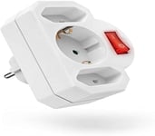 - 47756 - Adaptateur Multiprises, 1 Prise Avec Contact De Terre/2 Prises Euro, Blanc[MUL212337]