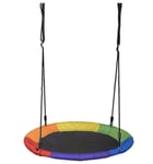 Round Nest Swing Garden Play up to 150kg Kids Adult Hanging Multicoloured 100cm