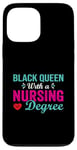 Coque pour iPhone 13 Pro Max Reine noire avec diplôme d'infirmière