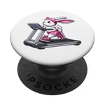 Lapin de Pâques sur tapis roulant Gym Fitness Entraînement PopSockets PopGrip Adhésif