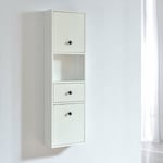 Stano. - Grande armoire de rangement armaria finition mélaminé blanc 35 cm