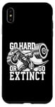 Coque pour iPhone XS Max Go Hard or Go Extinct, motivation pour l'entraînement en salle de sport T-Rex Deadlift