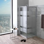 Kiamami Valentina - Cabine De Douche 70X70 Cristal Sérigraphié 4Mm Profilé Sérigraphié Blanc Venere