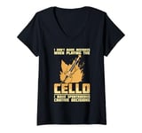 Womens Cello Instrument Funny Playing Musical Lesson V-Neck T-Shirt