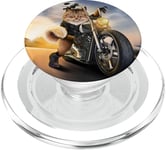 Biker Tabby Cat Riding Chopper Moto PopSockets PopGrip pour MagSafe