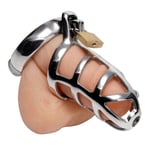 XR Master Series Bondage Stainless Steel Locking Restrictive Male Chastity Cage