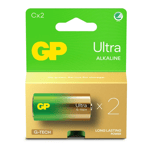 2 GP Ultra Alkaline G-Tech LR14 C Battery Long Lasting Power Blister Exp 2033