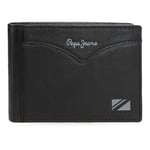 Pepe Jeans Jacket Portefeuille Horizontal avec Porte-Monnaie Noir 11,5 x 8 x 1 cm Cuir by Joumma Bags, Noir, Talla única, Portefeuille Horizontal avec Porte-Monnaie