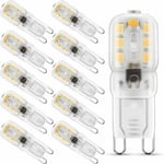 Tonchean Ampoule led G9,3W G9 warm White 3000k G9 base 10 pcs, led Bulb, 25W Equivalent Halogen Bulb, 230v ac 200lm, 360° Wide beam