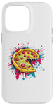 Coque pour iPhone 14 Pro Max Tranche de pizza colorée Explosion Art Fun