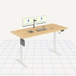 FLEXISPOT Electric Standing Desk 180x80cm Sit Stand Table Height Adjustable Desk with Hook for Home Office, Maple