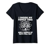 Womens I Shook My Family Tree Funny Family Reunion Matching V-Neck T-Shirt