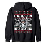 Viking christmas ugly xmas sweater jumper ho-ho-ho rowrowrow Zip Hoodie