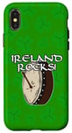 Coque pour iPhone X/XS St Patrick Day Bodhran Drummer Drums Percussion Musicien