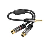 KabelDirekt – 0.2m 3.5mm to RCA Adapter (Adapter 2 x RCA female to 3.5mm male) PRO Series